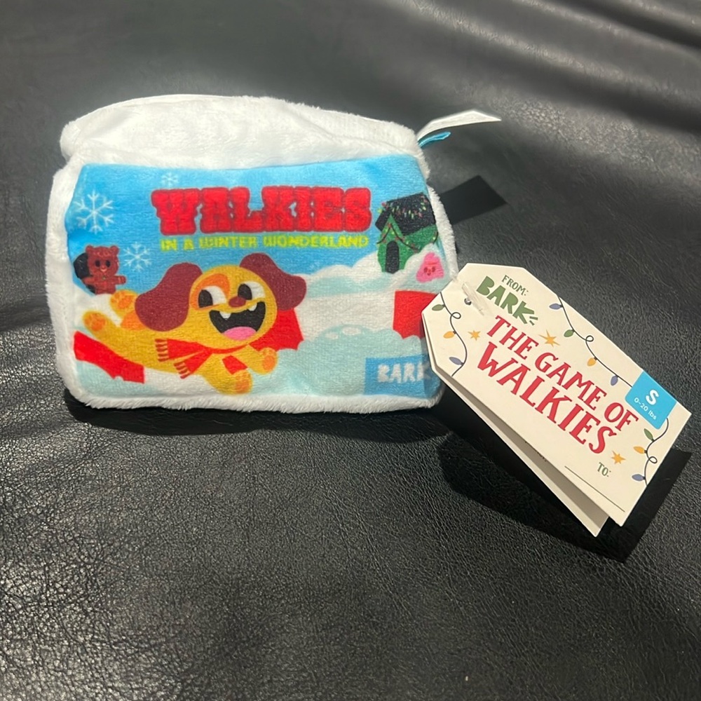 NWT Squeaky Toy Small Dog, crinkles & squeaker inside, by Bark, pouch for treats